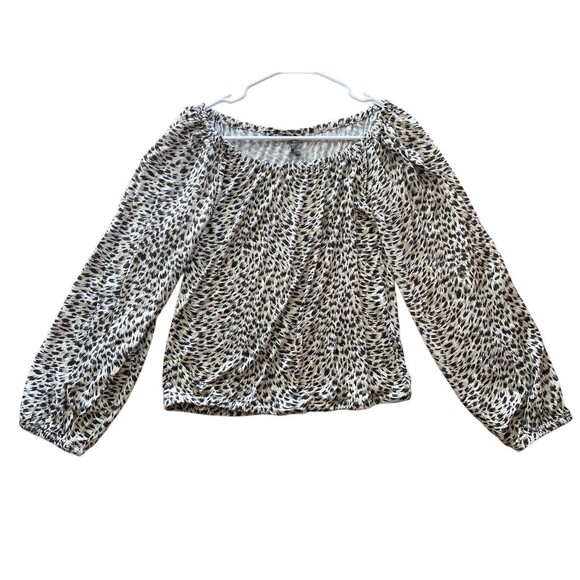 Anthropologie Womens Top Size S Cascais Off Shoulder Leopard‎ Print - Picture 5 of 12